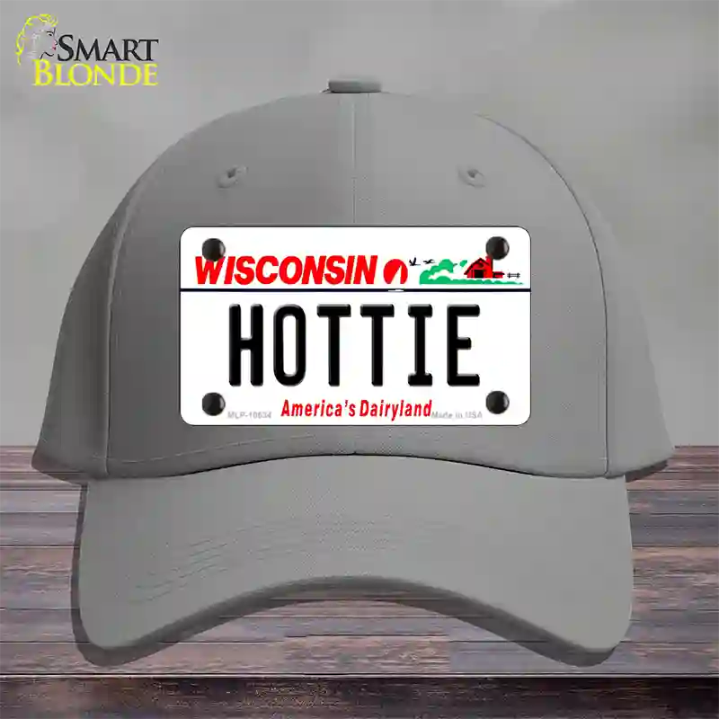 Hottie Wisconsin Novelty License Plate Hat Cotton / Gray