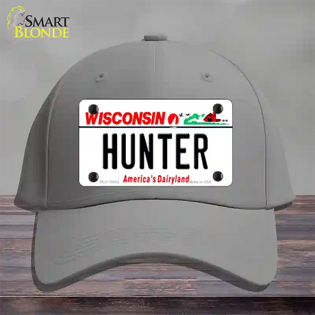 Hunter Wisconsin Novelty License Plate Hat Cotton / Gray