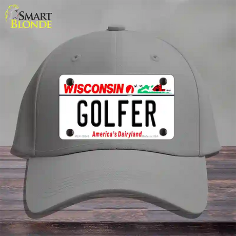 Golfer Wisconsin Novelty License Plate Hat Cotton / Gray