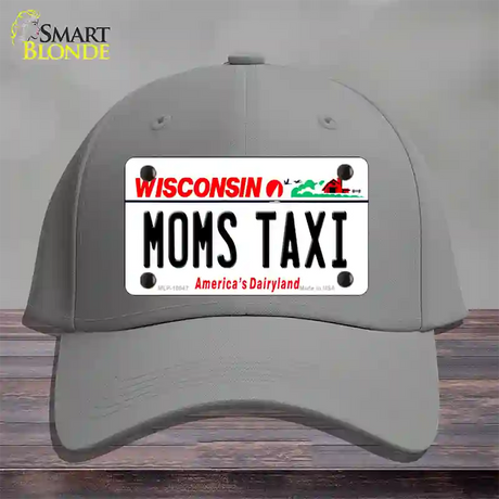 Moms Taxi Wisconsin Novelty License Plate Hat Cotton / Gray