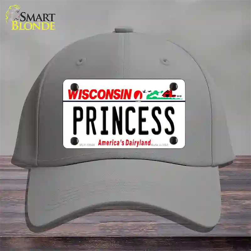 Princess Wisconsin Novelty License Plate Hat Cotton / Gray