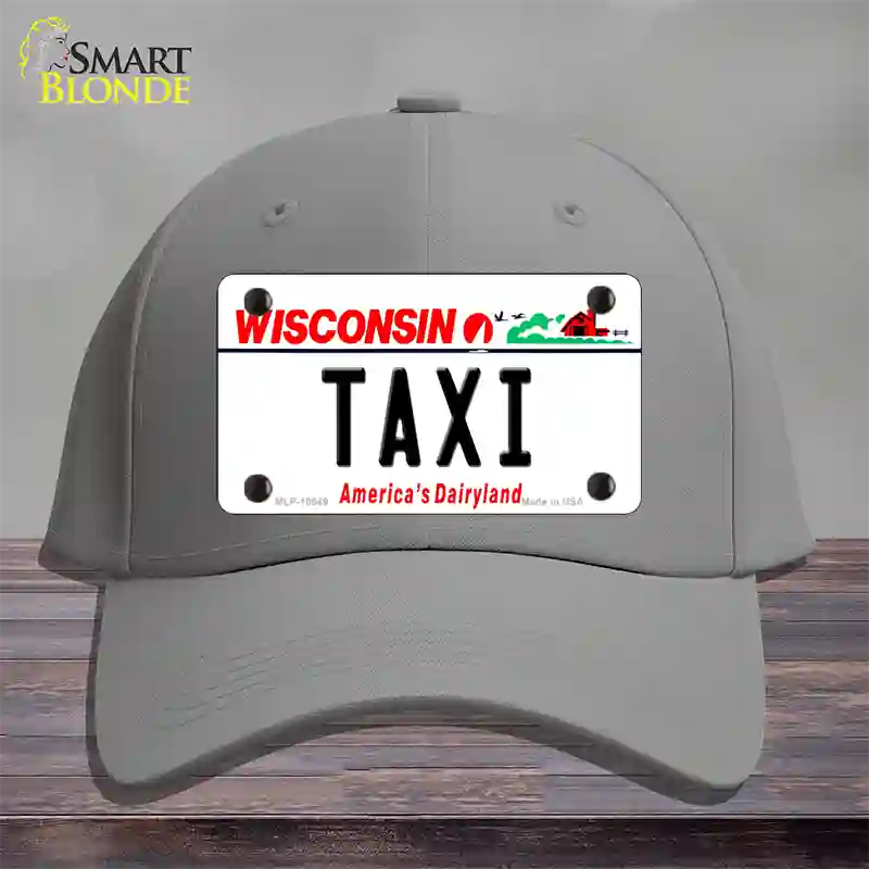 Taxi Wisconsin Novelty License Plate Hat Cotton / Gray