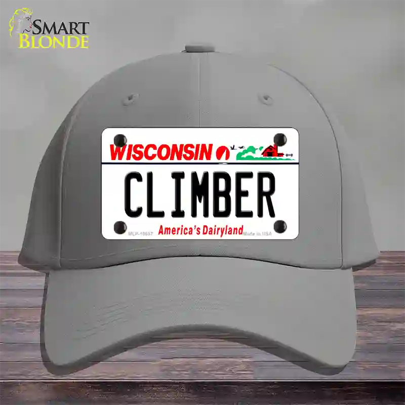 Climber Wisconsin Novelty License Plate Hat Cotton / Gray