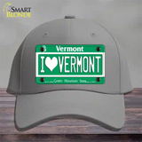 I Love Vermont Novelty License Plate Hat Cotton / Gray