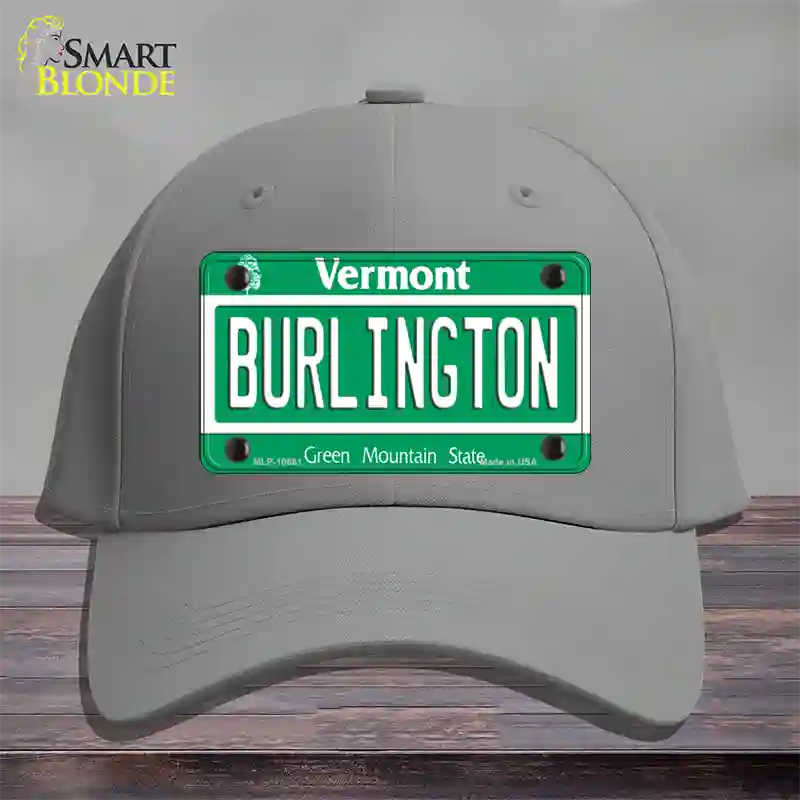 Burlington Vermont Novelty License Plate Hat Cotton / Gray