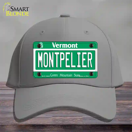 Montpelier Vermont Novelty License Plate Hat Cotton / Gray