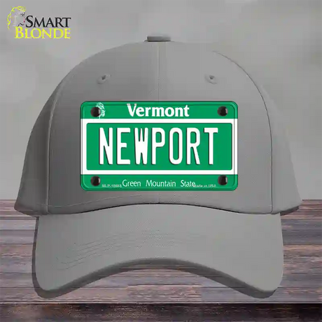 Newport Vermont Novelty License Plate Hat Cotton / Gray