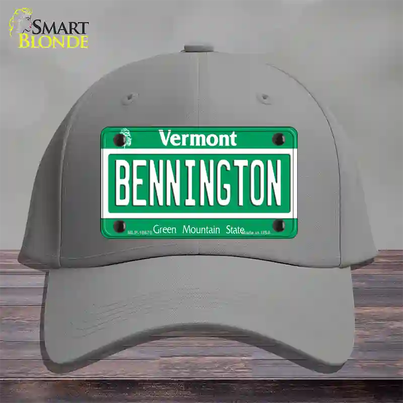 Bennington Vermont Novelty License Plate Hat Cotton / Gray