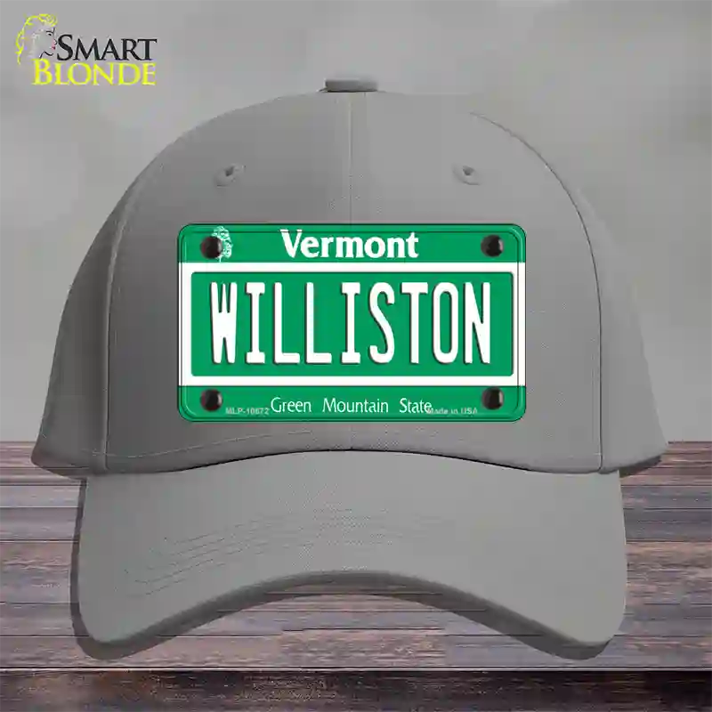 Williston Vermont Novelty License Plate Hat Cotton / Gray