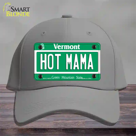 Hot Mama Vermont Novelty License Plate Hat Cotton / Gray