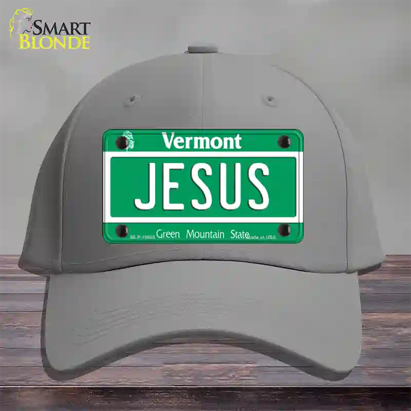 Jesus Vermont Novelty License Plate Hat Cotton / Gray