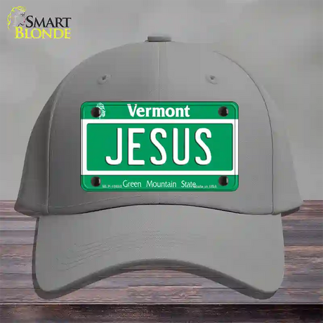 Jesus Vermont Novelty License Plate Hat Cotton / Gray