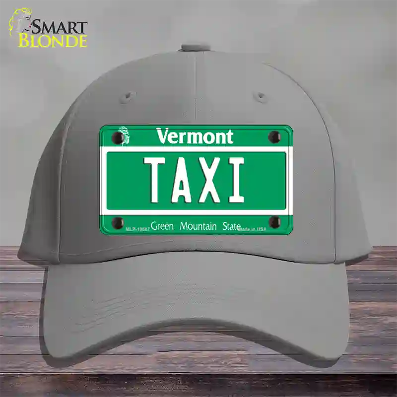 Taxi Vermont Novelty License Plate Hat Cotton / Gray