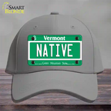 Native Vermont Novelty License Plate Hat Cotton / Gray