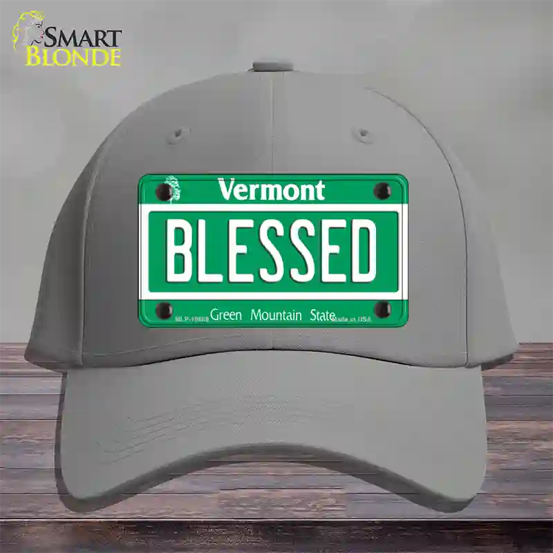 Blessed Vermont Novelty License Plate Hat Cotton / Gray