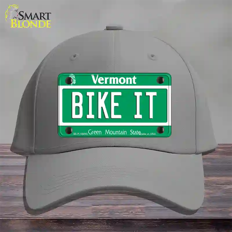 Bike It Vermont Novelty License Plate Hat Cotton / Gray