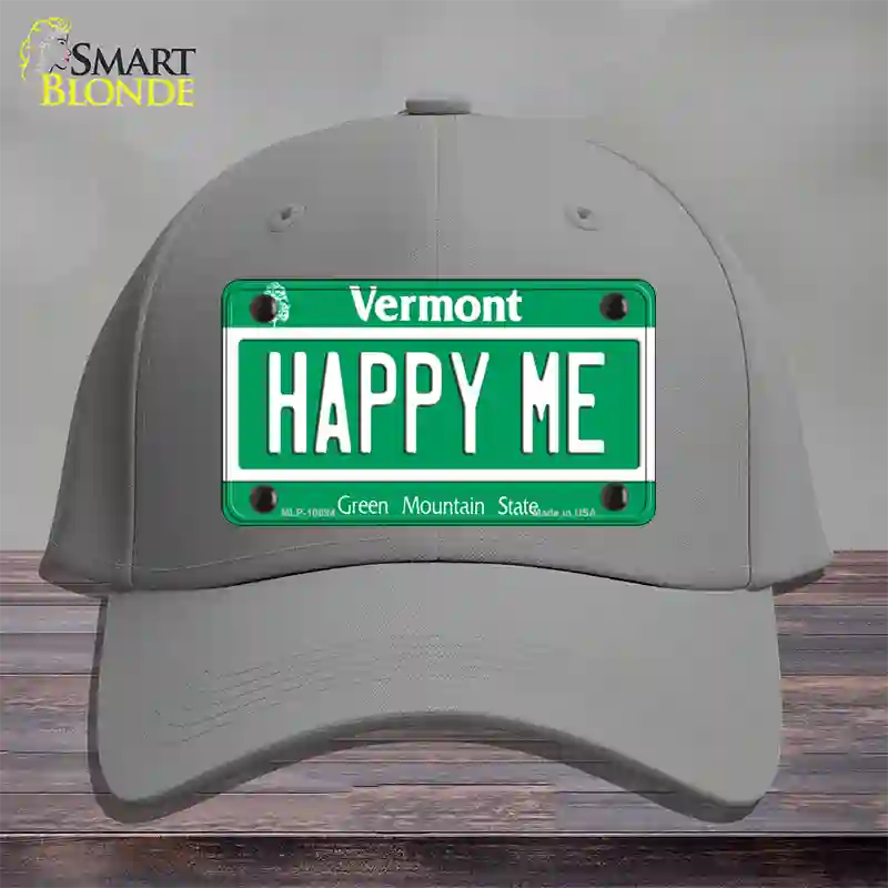 Happy Me Vermont Novelty License Plate Hat Cotton / Gray