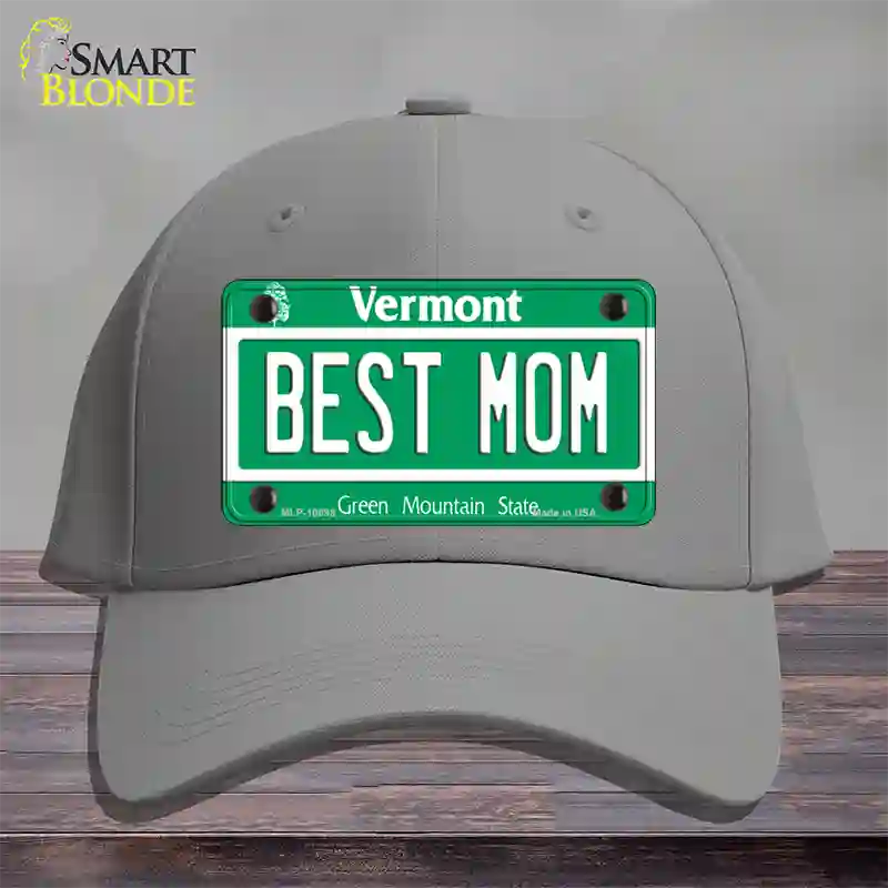 Best Mom Vermont Novelty License Plate Hat Cotton / Gray