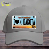 I Love North Dakota Novelty License Plate Hat Cotton / Gray