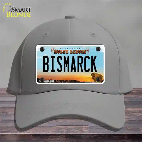 Bismarck North Dakota Novelty License Plate Hat Cotton / Gray