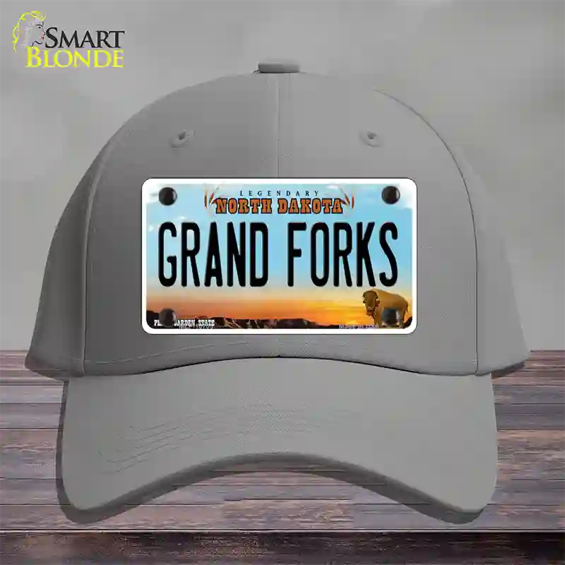 Grand Forks North Dakota Novelty License Plate Hat Cotton / Gray