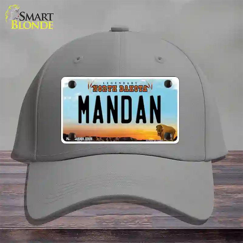 Mandan North Dakota Novelty License Plate Hat Cotton / Gray