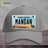 Mandan North Dakota Novelty License Plate Hat Cotton / Gray