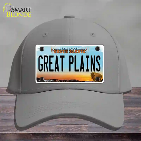 Great Plains North Dakota Novelty License Plate Hat Cotton / Gray