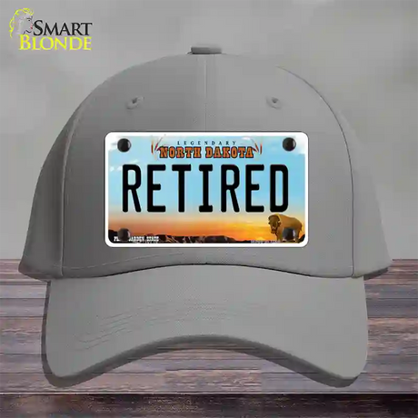 Retired North Dakota Novelty License Plate Hat Cotton / Gray