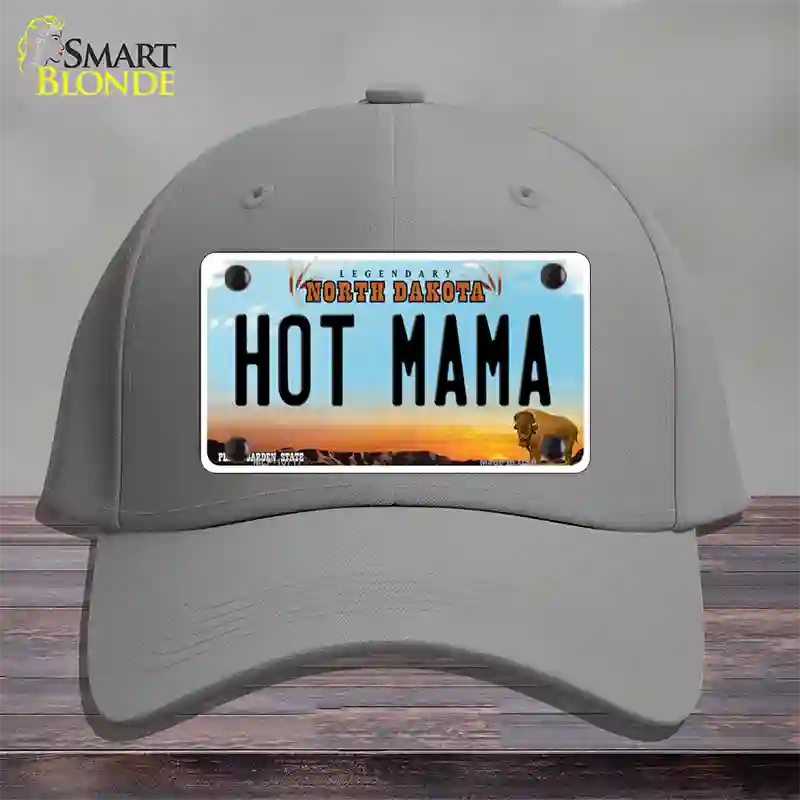 Hot Mama North Dakota Novelty License Plate Hat Cotton / Gray