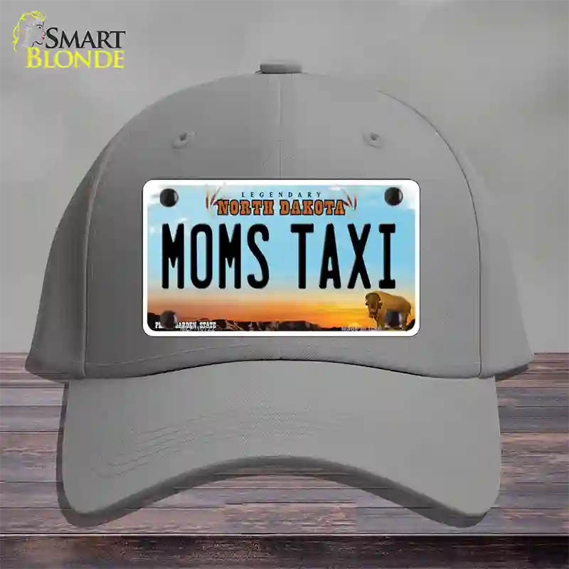 Moms Taxi North Dakota Novelty License Plate Hat Cotton / Gray