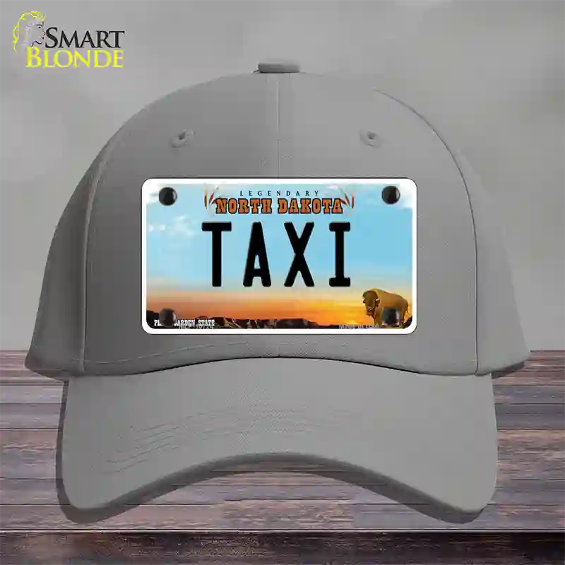 Taxi North Dakota Novelty License Plate Hat Cotton / Gray