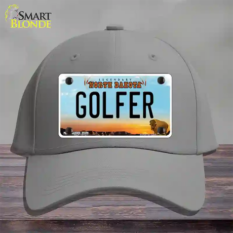 Golfer North Dakota Novelty License Plate Hat Cotton / Gray