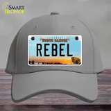 Rebel North Dakota Novelty License Plate Hat Cotton / Gray