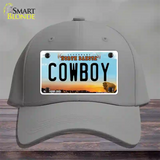 Cowboy North Dakota Novelty License Plate Hat Cotton / Gray