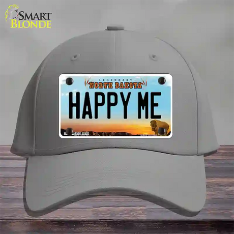 Happy Me North Dakota Novelty License Plate Hat Cotton / Gray