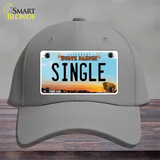 Single North Dakota Novelty License Plate Hat Cotton / Gray