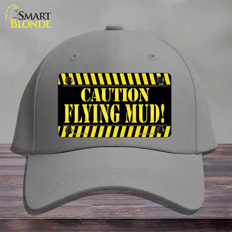 Caution Flying Mud Novelty License Plate Hat Cotton / Gray