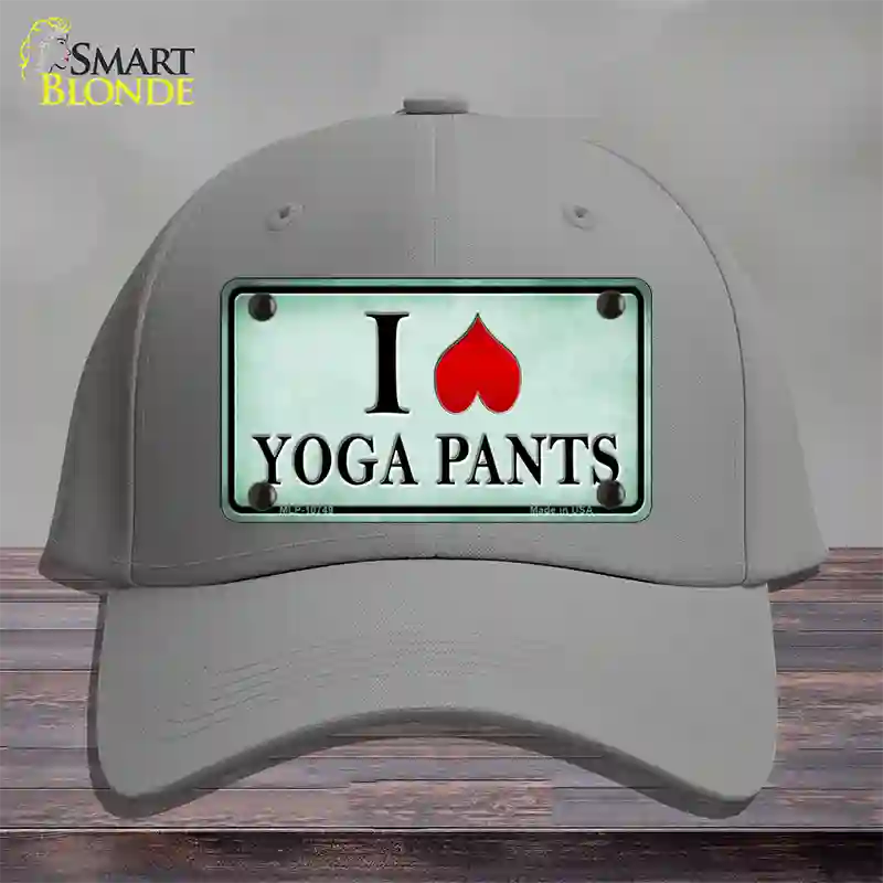 I Love Yoga Pants Novelty License Plate Hat Cotton / Gray