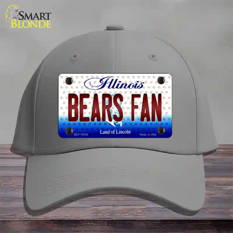 Bears Fan Illinois Novelty License Plate Hat Cotton / Gray