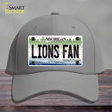 Lions Fan Michigan Novelty License Plate Hat Cotton / Gray