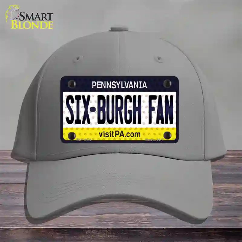 Six Burgh Fan Pennsylvania Novelty License Plate Hat Cotton / Gray