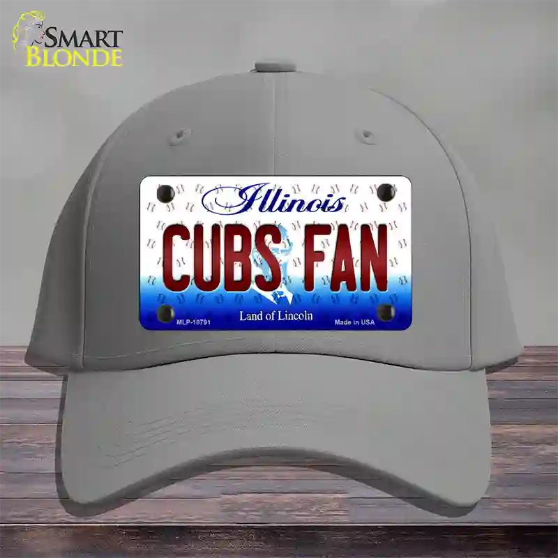 Cubs Fan Illinois Novelty License Plate Hat Cotton / Gray