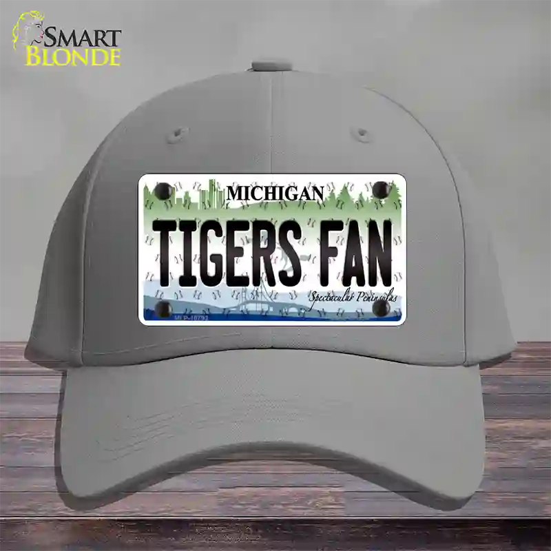 Tigers Fan Michigan Novelty License Plate Hat Cotton / Gray