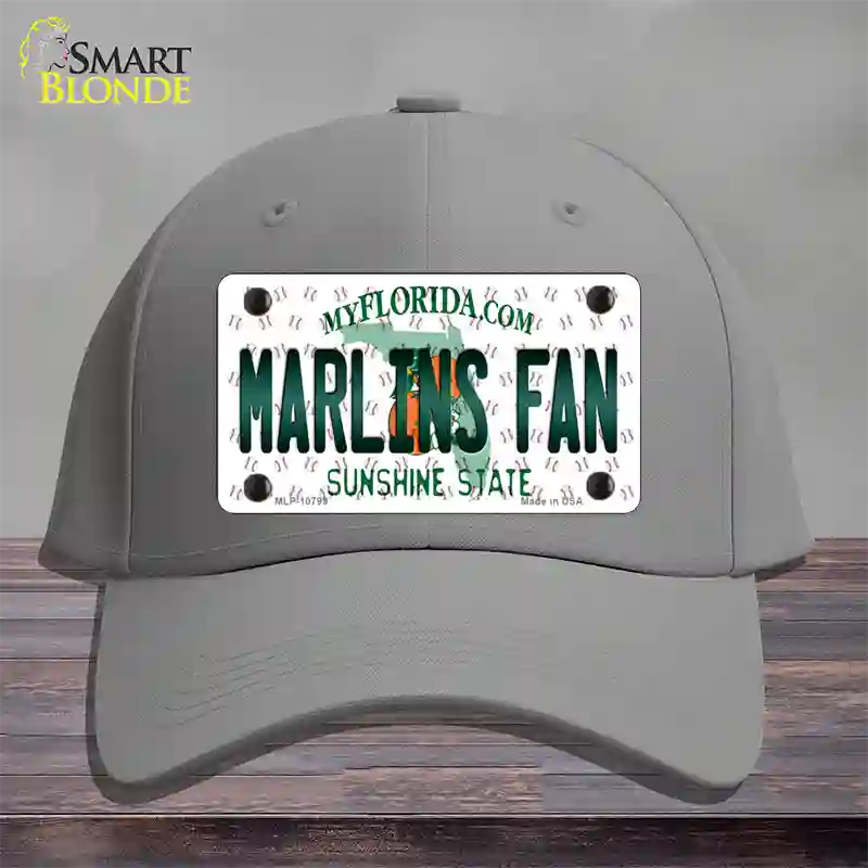 Marlins Fan Florida Novelty License Plate Hat Cotton / Gray