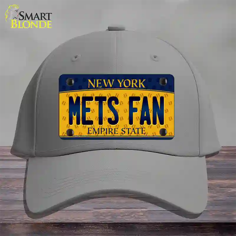 Mets Fan New York Novelty License Plate Hat Cotton / Gray