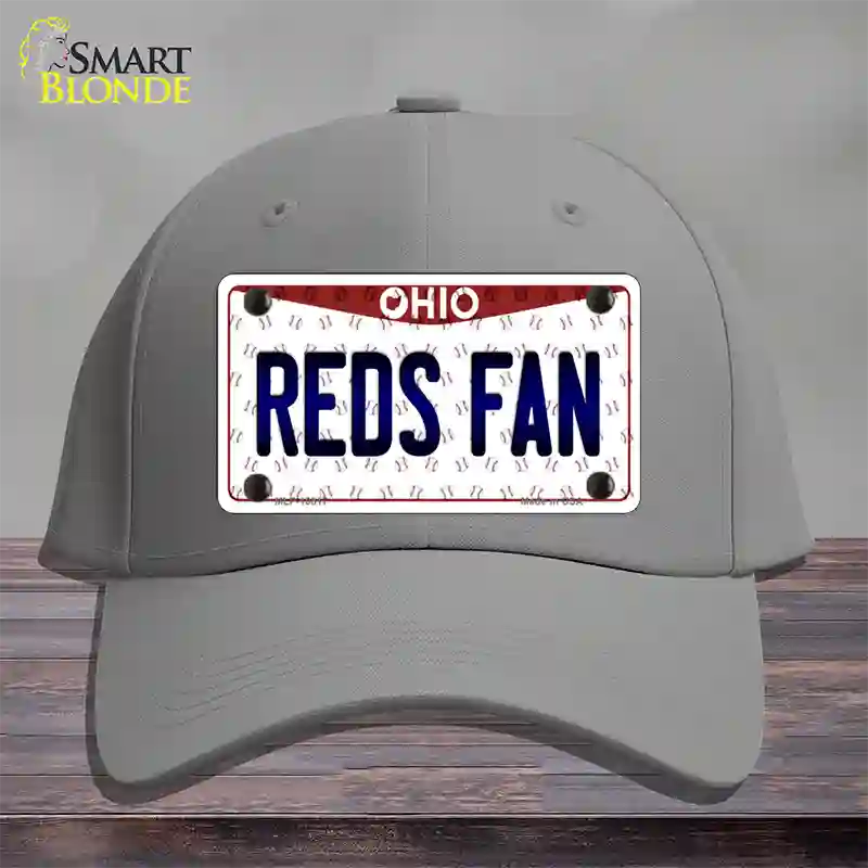 Reds Fan Ohio Novelty License Plate Hat Cotton / Gray