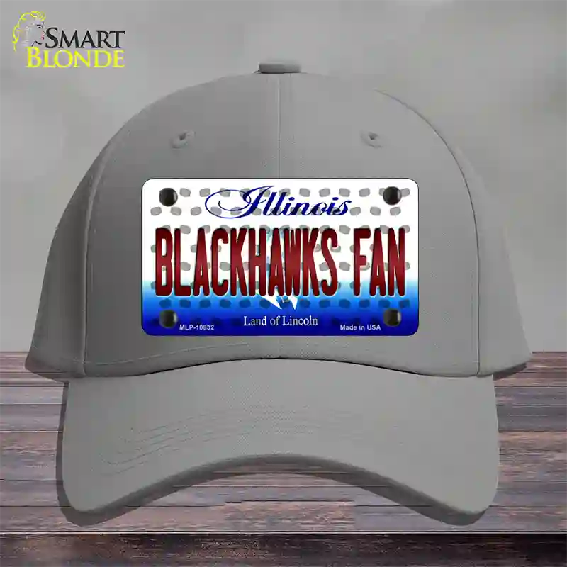 Blackhawks Fan Illinois Novelty License Plate Hat Cotton / Gray