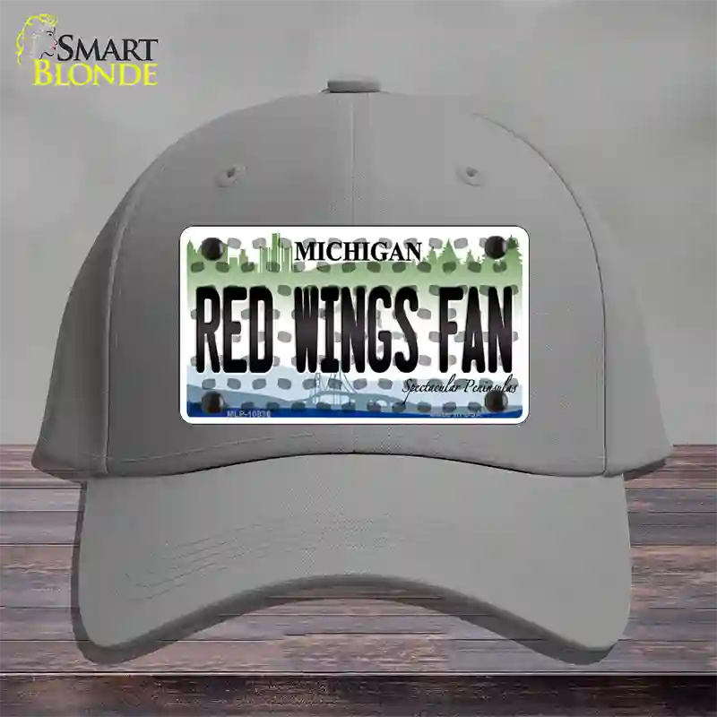 Red Wings Fan Michigan Novelty License Plate Hat Cotton / Gray