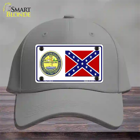 Confederate Flag Tennessee Seal Novelty License Plate Hat Cotton / Gray